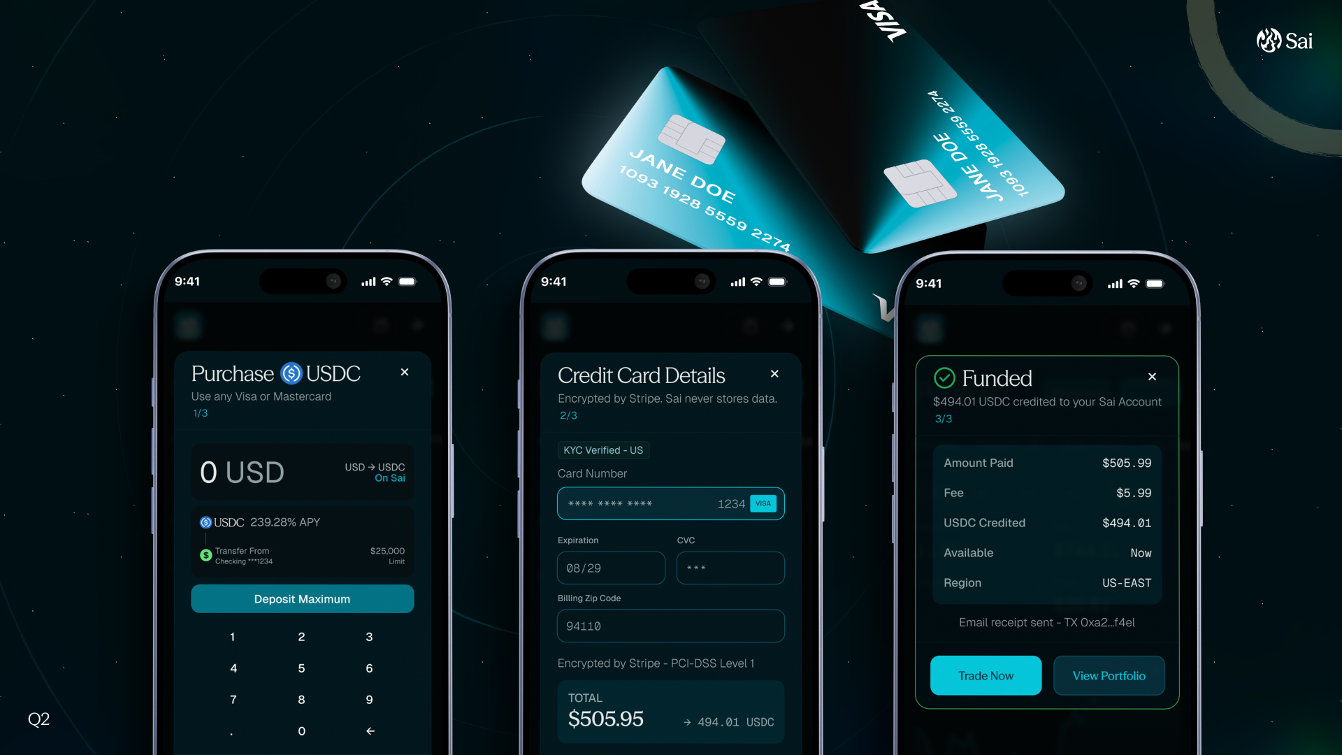 Fiat on-ramp and card funding